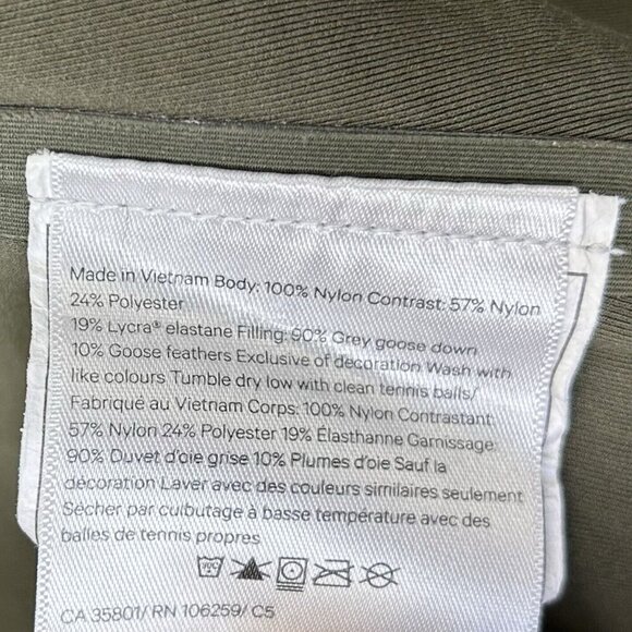 Lululemon Down and Around Puffer Vest Womens Size 2 Olive Green Goose Down - Picture 10 of 12